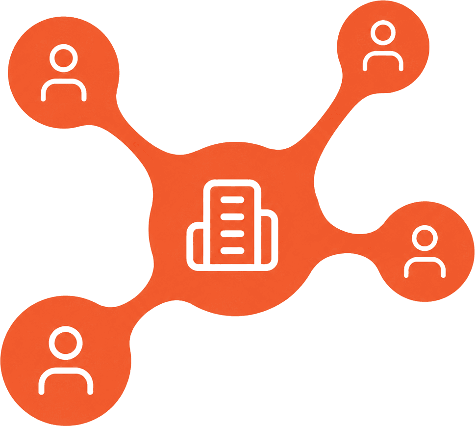A venture at the centre of an ecosystem, connected out to its founders, its members, and its operators
